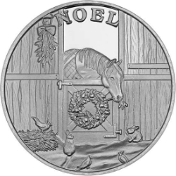 2026 Horse & Friends Noel 1&nbsp;oz Silver Round silver, rounds, silver coins, silver bullion, christmas silver, medallion, 1 oz silver, 999 silver, christmas, silver, fine silver coins, holiday